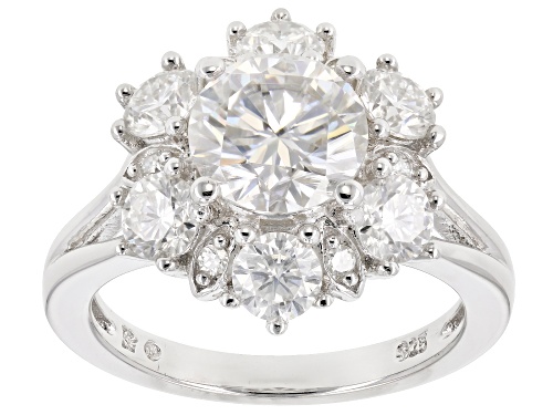 Photo of Moissanite Fire® 3.34ctw Diamond Equivalent Weight Round Platineve™ Ring - Size 7