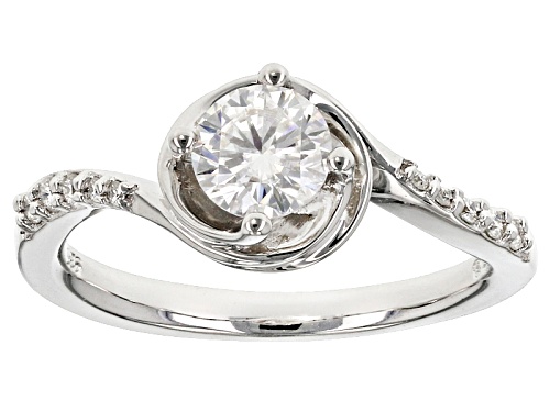 Photo of Moissanite Fire® .74ctw Diamond Equivalent Weight Round Platineve™ Ring - Size 6