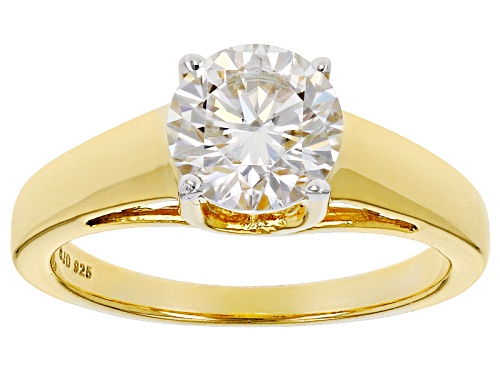 Moissanite Fire® 1.50ct Diamond Equivalent Weight Round 14k Yellow Gold Over Sterling Silver Ring - Size 8