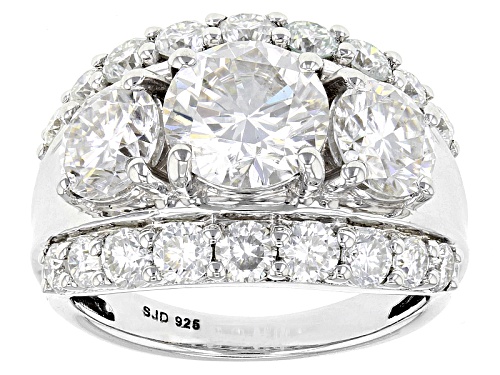 Moissanite Fire® 5.08ctw Diamond Equivalent Weight Round Platineve™ Ring - Size 11