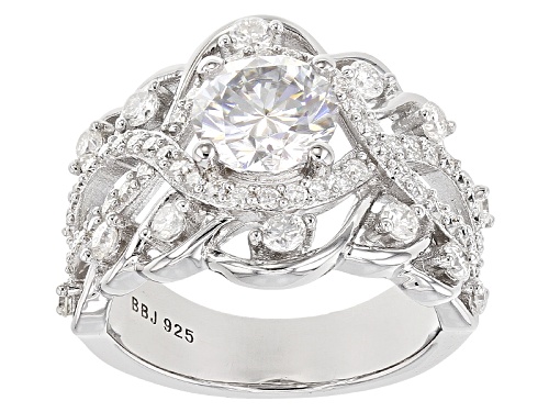 Moissanite Fire® 2.62ctw Diamond Equivalent Weight Round Platineve™ Ring - Size 8