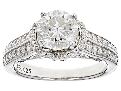 Moissanite Fire® 2.28ctw Diamond Equivalent Weight Round Platineve™ Ring - Size 11