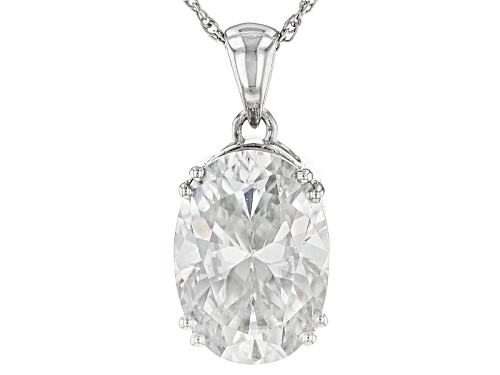 Moissanite Fire® 7.22ct Diamond Equivalent Weight Oval Platineve™ Pendant With Chain