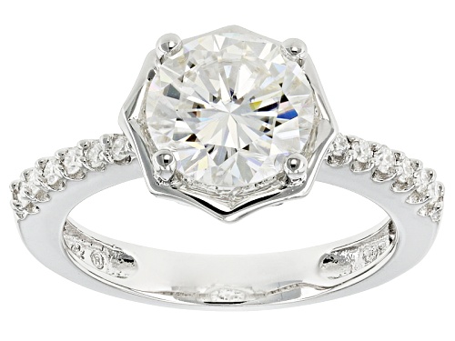 Photo of Moissanite Fire® 2.32ctw Diamond Equivalent Weight Round Platineve™ Ring - Size 8