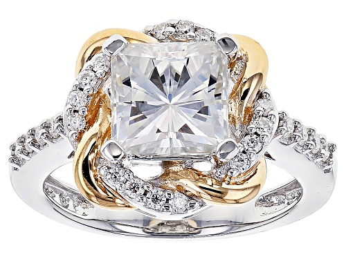 Photo of Moissanite Fire® 2.82ctw Dew Platineve™ And 14k Yellow Gold Over Platineve Ring - Size 9