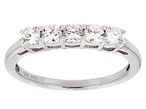 Moissanite Fire® .65ctw Dew Cushion Cut Platineve™ Ring - Size 11