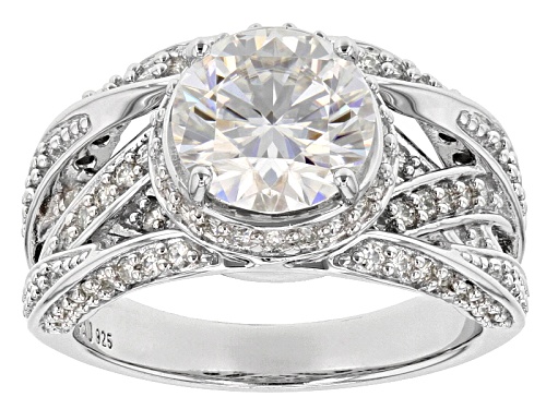 Photo of Moissanite Fire® 3.32ctw Diamond Equivalent Weight Round Platineve™ Ring - Size 6