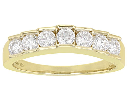 MOISSANITE FIRE® .70CTW DIAMOND EQUIVALENT WEIGHT ROUND 14K YELLOW GOLD OVER SILVER RING - Size 9