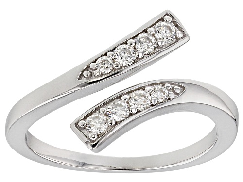 Photo of MOISSANITE FIRE® .22CTW DIAMOND EQUIVALENT WEIGHT ROUND PLATINEVE™ RING - Size 6