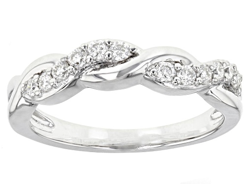 Photo of MOISSANITE FIRE® .36CTW DIAMOND EQUIVALENT WEIGHT ROUND PLATINEVE™ RING - Size 6