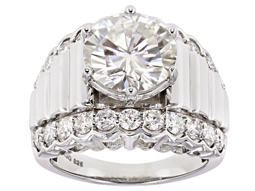 MOISSANITE FIRE® 4.92CTW DEW ROUND PLATINEVE™ RING - Size 8
