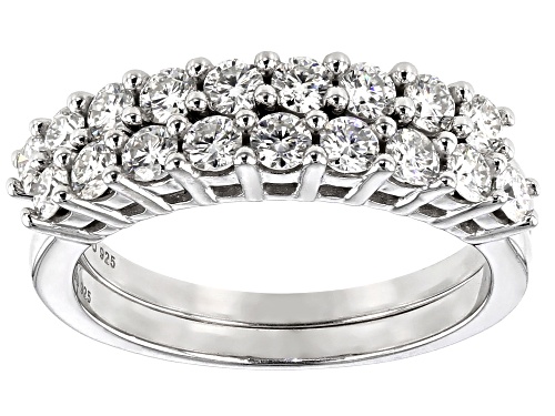 MOISSANITE FIRE® 1.08CTW DEW ROUND PLATINEVE® SET OF TWO BANDS - Size 5