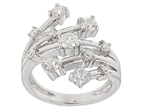 MOISSANITE FIRE® 1.05CTW DEW ROUND PLATINEVE® RING - Size 7