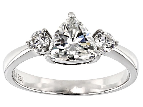 MOISSANITE FIRE® 1.26CTW DEW TRILLION CUT AND ROUND PLATINEVE® RING - Size 5
