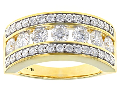 Photo of MOISSANITE FIRE® 1.72CTW DEW ROUND 14K YELLOW GOLD OVER STERLING SILVER RING - Size 8