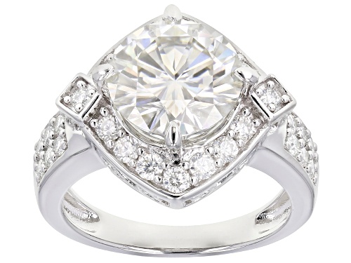 Photo of MOISSANITE FIRE® 4.30CTW DEW ROUND PLATINEVE® RING - Size 7