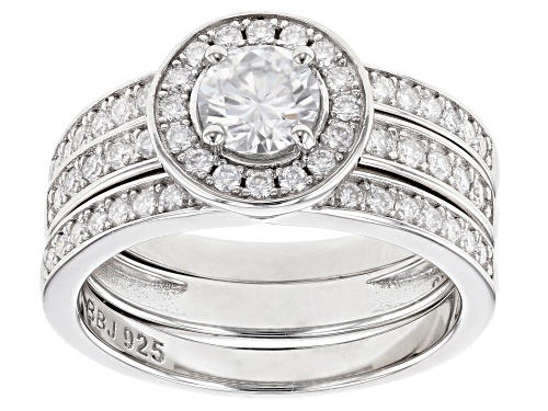 MOISSANITE FIRE(R) 1.38CTW DEW ROUND PLATINEVE(R) RING SET - Size 10