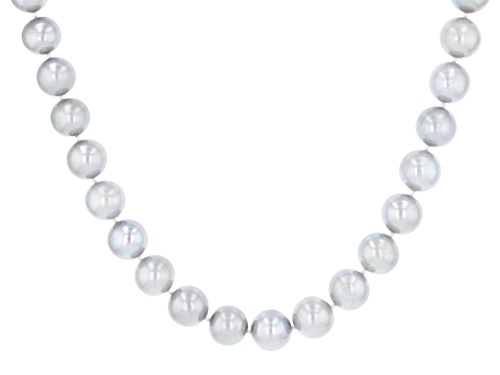 Photo of 11-12mm Silver Cultured Freshwater Pearl Rhodium Over Sterling Silver 18 Inch Strand Necklace - Size 18