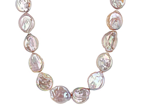 15-18mm Multi Color Cultured Freshwater Pearl Rhodium Over Sterling Silver 20 Inch Necklace - Size 20