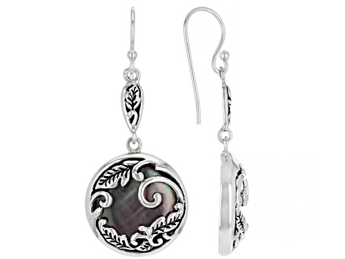 Photo of Black Mother-Of-Pearl Sterling Silver Earrings