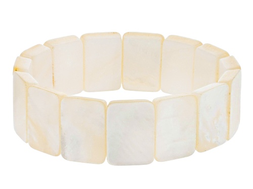 White South Sea & Freshwater Mother-Of-Pearl Stretch Bracelet
