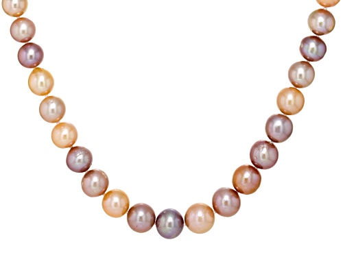 Genusis™ 9.5-12mm Multi-Color Cultured Freshwater Pearl Rhodium Over Silver 20 Inch Necklace - Size 20