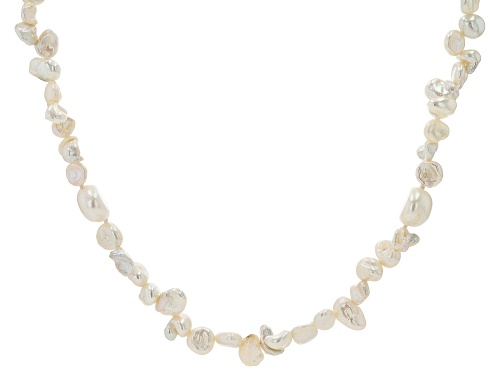 Photo of 10-11mm & 7-8mm White Cultured Freshwater Pearl 36 Inch Endless Strand Necklace - Size 36
