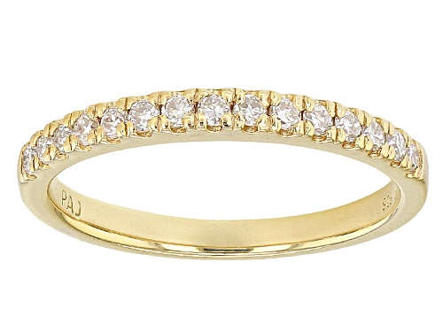 Photo of Moissanite Fire® .23ctw Diamond Equivalent Weight Round 14k Yellow Gold Over Sterling Silver Band - Size 6