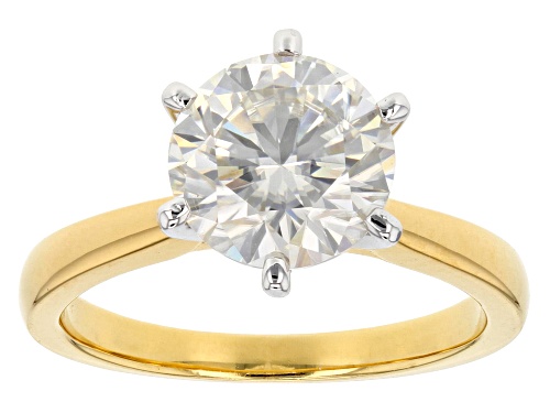 Moissanite Fire® 2.70ct Diamond Equivalent Weight Round 14k Yellow Gold Over Sterling Silver Ring - Size 10