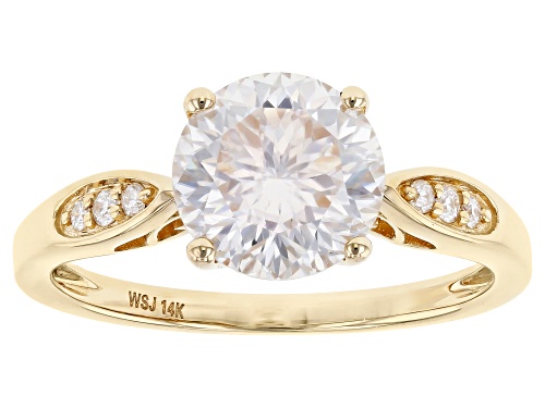 MOISSANITE FIRE® 2.24CTW DEW ROUND INFERNO CUT™ 14K YELLOW GOLD RING - Size 10