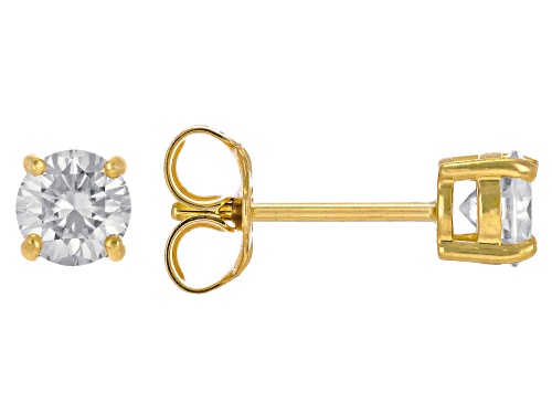 MOISSANITE FIRE® 1.00CTW DIAMOND EQUIVALENT WEIGHT ROUND 10K YELLOW GOLD STUD EARRINGS
