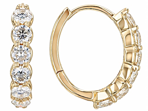 MOISSANITE FIRE® 1.20CTW DEW ROUND BRILLIANT 10K YELLOW GOLD EARRINGS