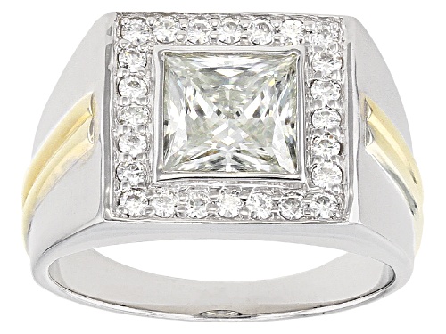 Photo of Moissanite Fire® 3.58ctw Dew Platineve™ And 14k Yellow Gold Over Platineve Mens Ring - Size 10