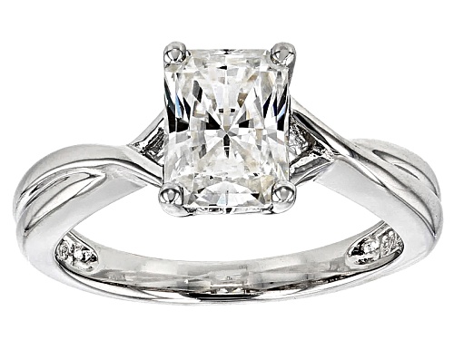 Moissanite Fire® 1.80ct Diamond Equivalent Weight Rectangular Radiant Cut Platineve™ Ring - Size 9