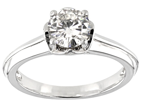Photo of Moissanite Fire® 1.00ct Diamond Equivalent Weight Round Platineve™ Ring - Size 11