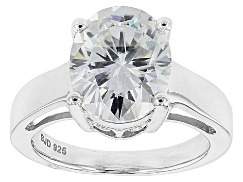 Photo of Moissanite Fire® 4.20ct Dew Oval Platineve®Ring - Size 11