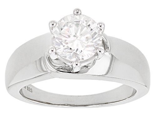 Moissanite Fire® 1.90ct Diamond Equivalent Weight Round Platineve™ Ring - Size 11