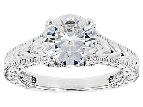Moissanite Fire® 1.90ct Diamond Equivalent Weight  Round Platineve™ Ring - Size 8