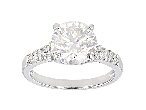 Moissanite Fire® 3.87ctw Diamond Equivalent Weight  Round Platineve™ Ring - Size 8