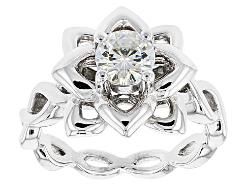 Photo of Moissanite Fire® .80ct Diamond Equivalent Weight  Round Platineve™ Ring - Size 8