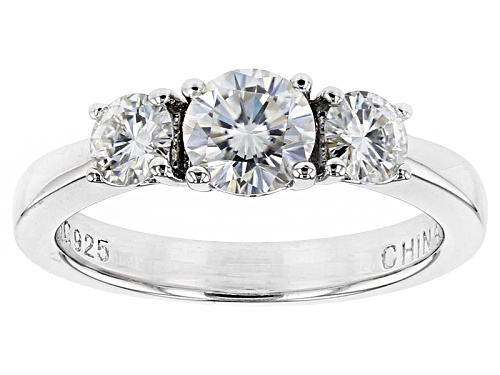 Photo of Moissanite Fire® 1.06ctw Diamond Equivalent Weight Round Platineve® Ring - Size 10
