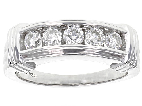 Photo of Moissanite Fire ® .65ctw Diamond Equivalent Weight Round Platineve™ Ring - Size 7