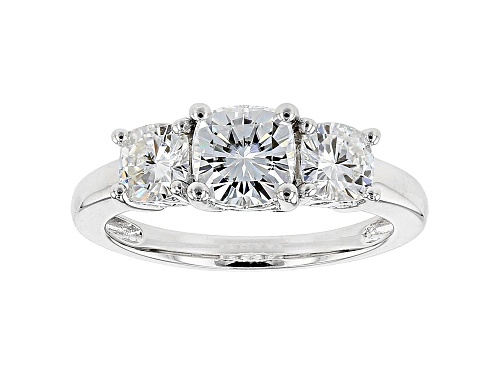 Photo of Moissanite Fire® 2.50ctw Diamond Equivalent Weight Cushion Cut Platineve™ Ring - Size 9