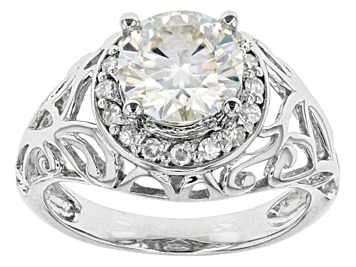 Photo of Moissanite Fire® 2.22ctw Diamond Equivalent Weight Round Platineve™ Ring - Size 6