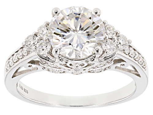 Photo of Moissanite Fire® 3.50ctw Diamond Equivalent Weight Round Platineve® Ring - Size 10