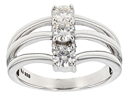 Photo of Moissanite Fire® .69ctw Diamond Equivalent Weight Round Platineve™ Ring - Size 7