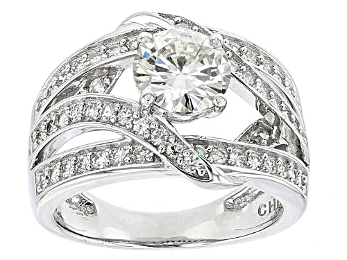 Photo of Moissanite Fire® 1.76ctw Diamond Equivalent Weight Round Platineve™ Ring - Size 7