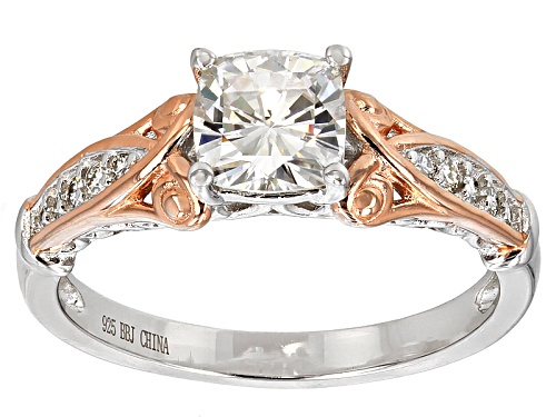 Photo of Moissanite Fire® 1.46ctw Dew Platineve™ With 14k Rose Gold Accent Two Tone Ring - Size 9