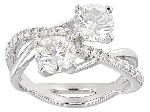 Moissanite Fire® 1.80ctw Diamond Equivalent Weight Round Platineve™ Ring - Size 10