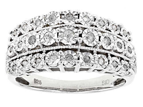 Monture Diamond™ .25ctw Round White Diamond Rhodium Over Sterling Silver Ring - Size 7